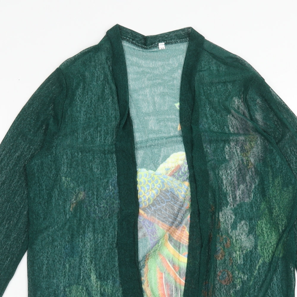Womens UK Size M Preworn Green Shrug Jumper