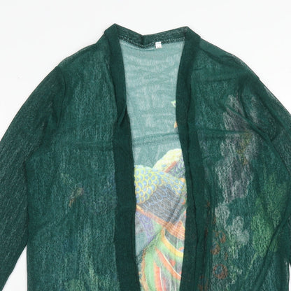 Womens UK Size M Preworn Green Shrug Jumper
