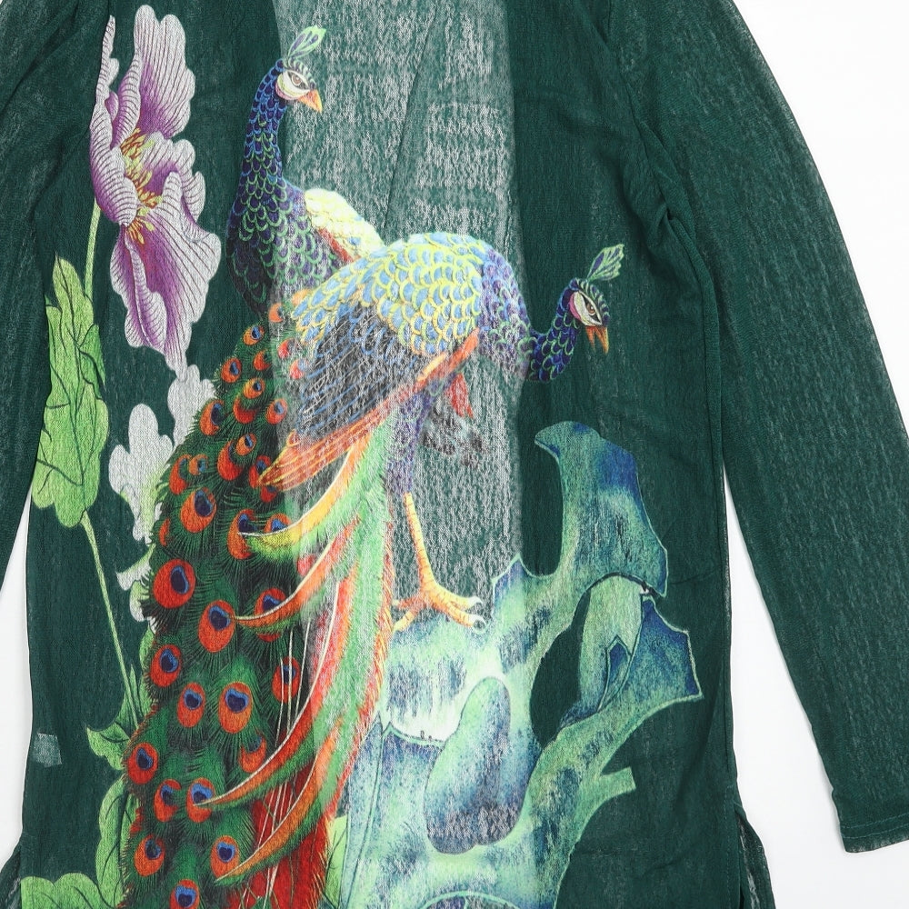 Womens UK Size M Preworn Green Shrug Jumper