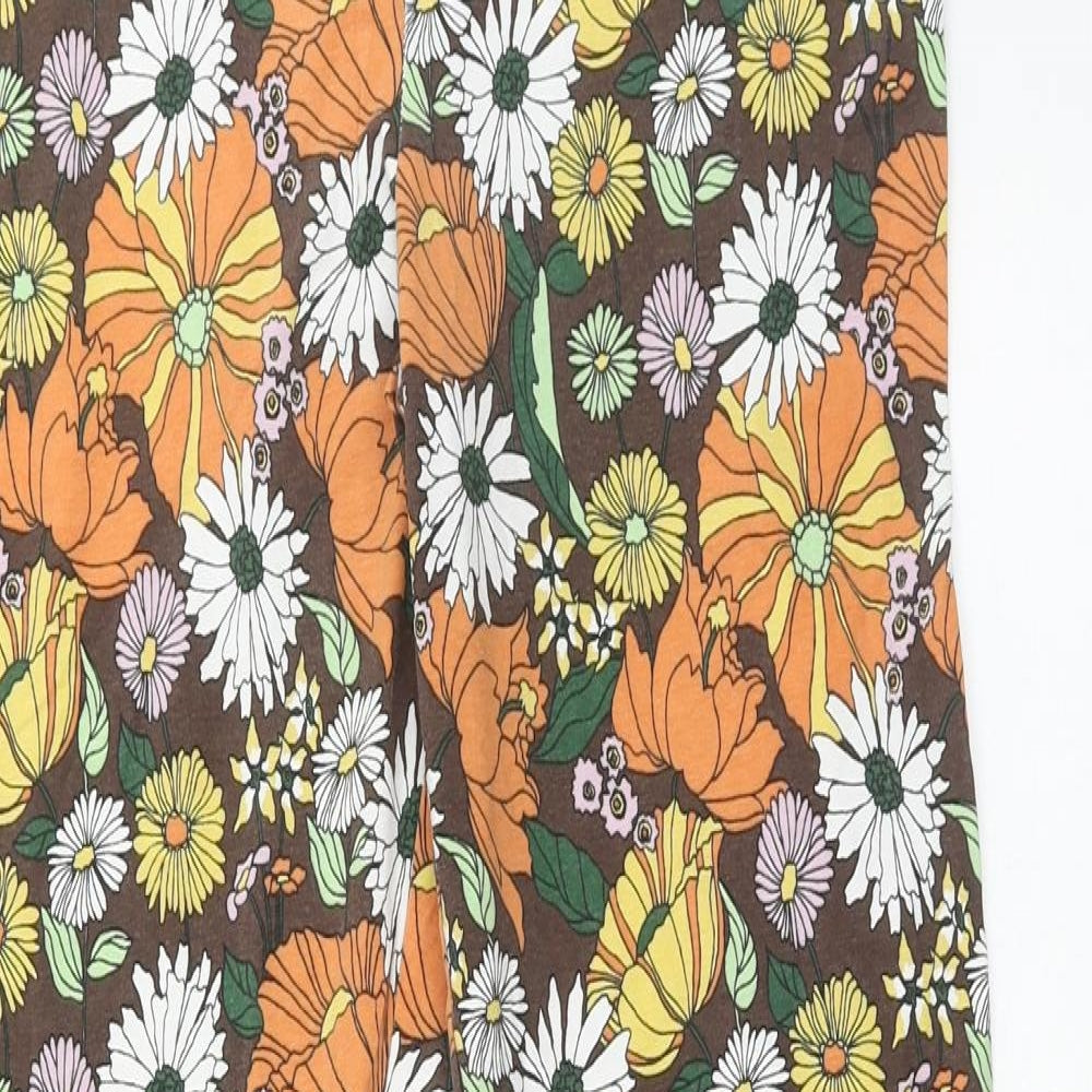 Only Womens Multicoloured Floral Cotton Trousers Size S Regular