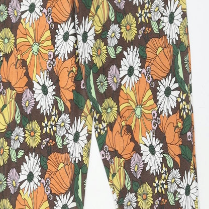 Only Womens Multicoloured Floral Cotton Trousers Size S Regular