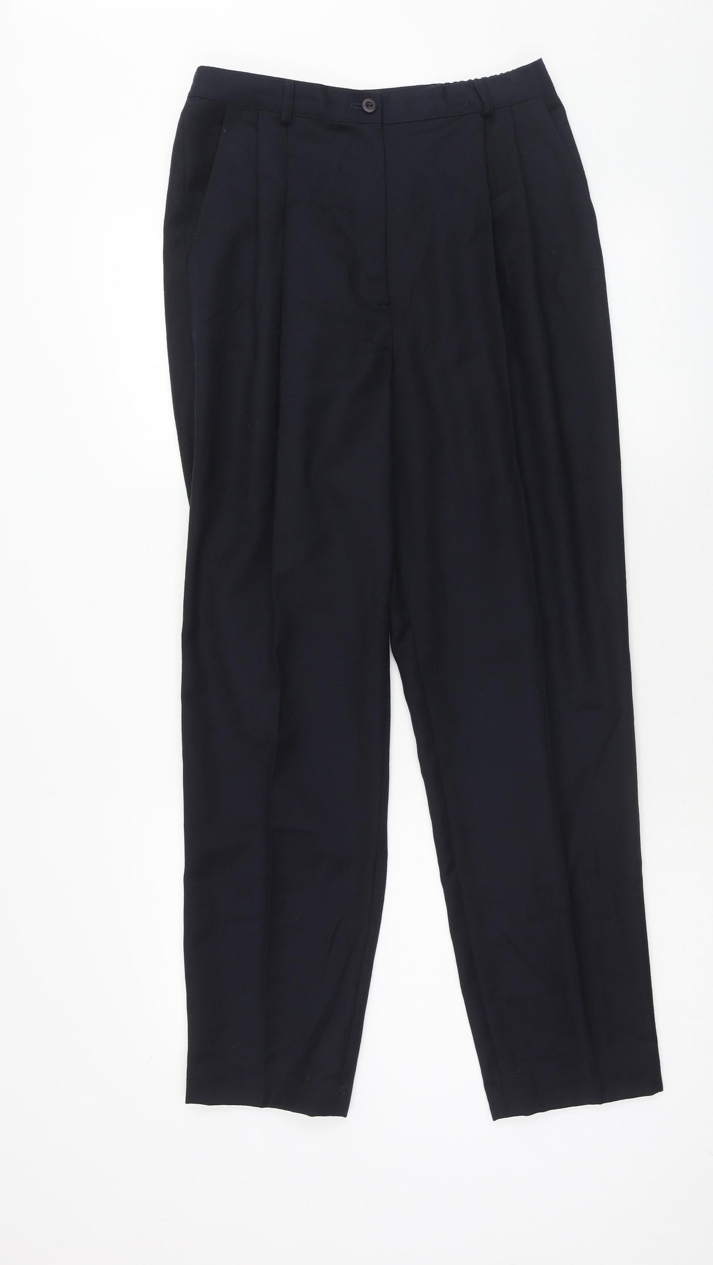 Smith Signature Mens Blue Polyester Dress Pants Trousers Size 30 in Regular Zip