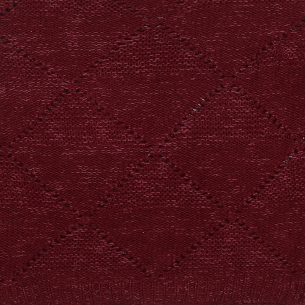 George Womens Red Round Neck Acrylic Pullover Jumper Size 10