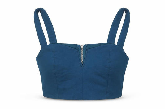 Womens UK Size XS Cider Blue Cropped Tank