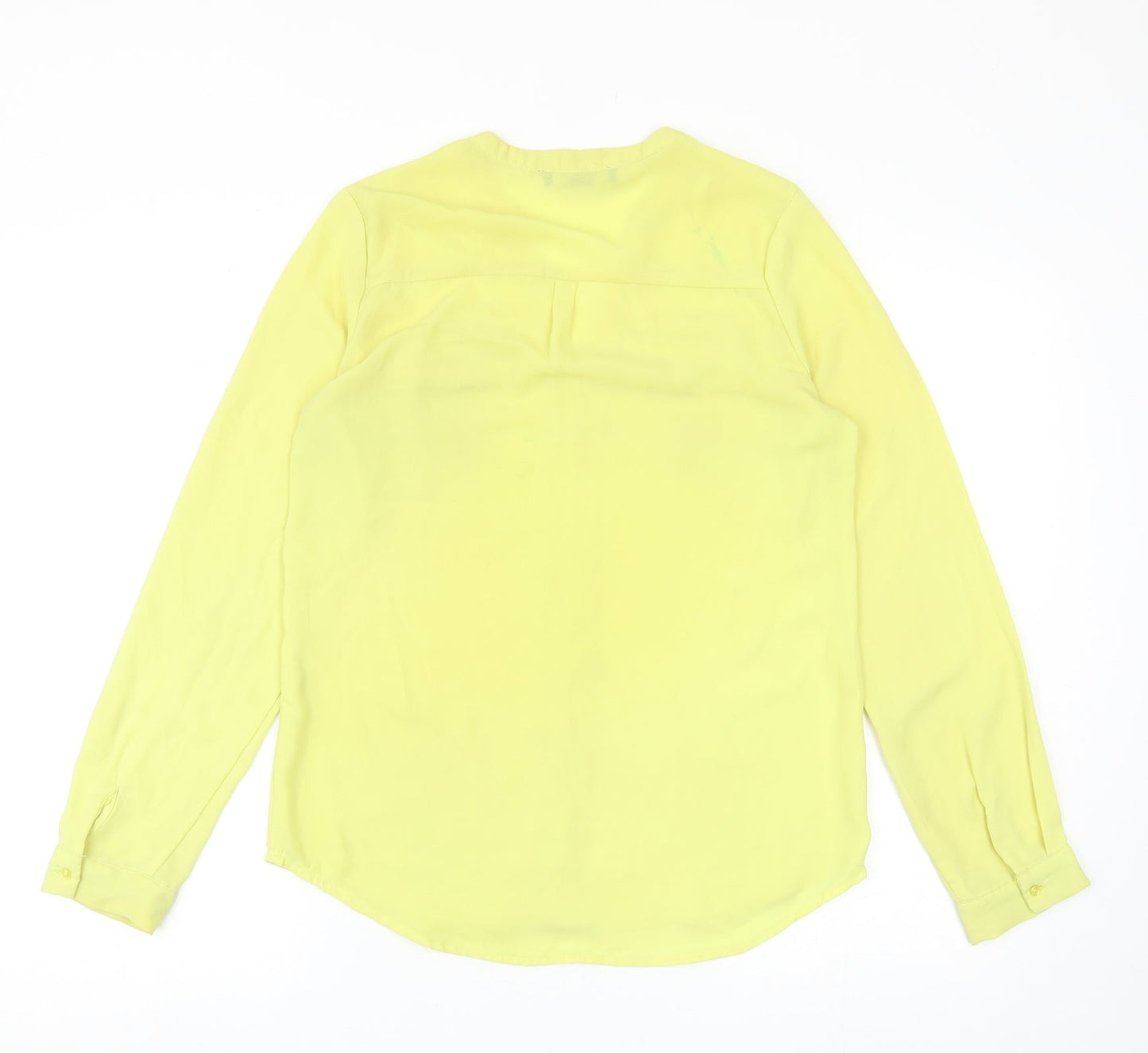 Atmosphere Womens Yellow Polyester Basic Blouse Size 6 V-Neck