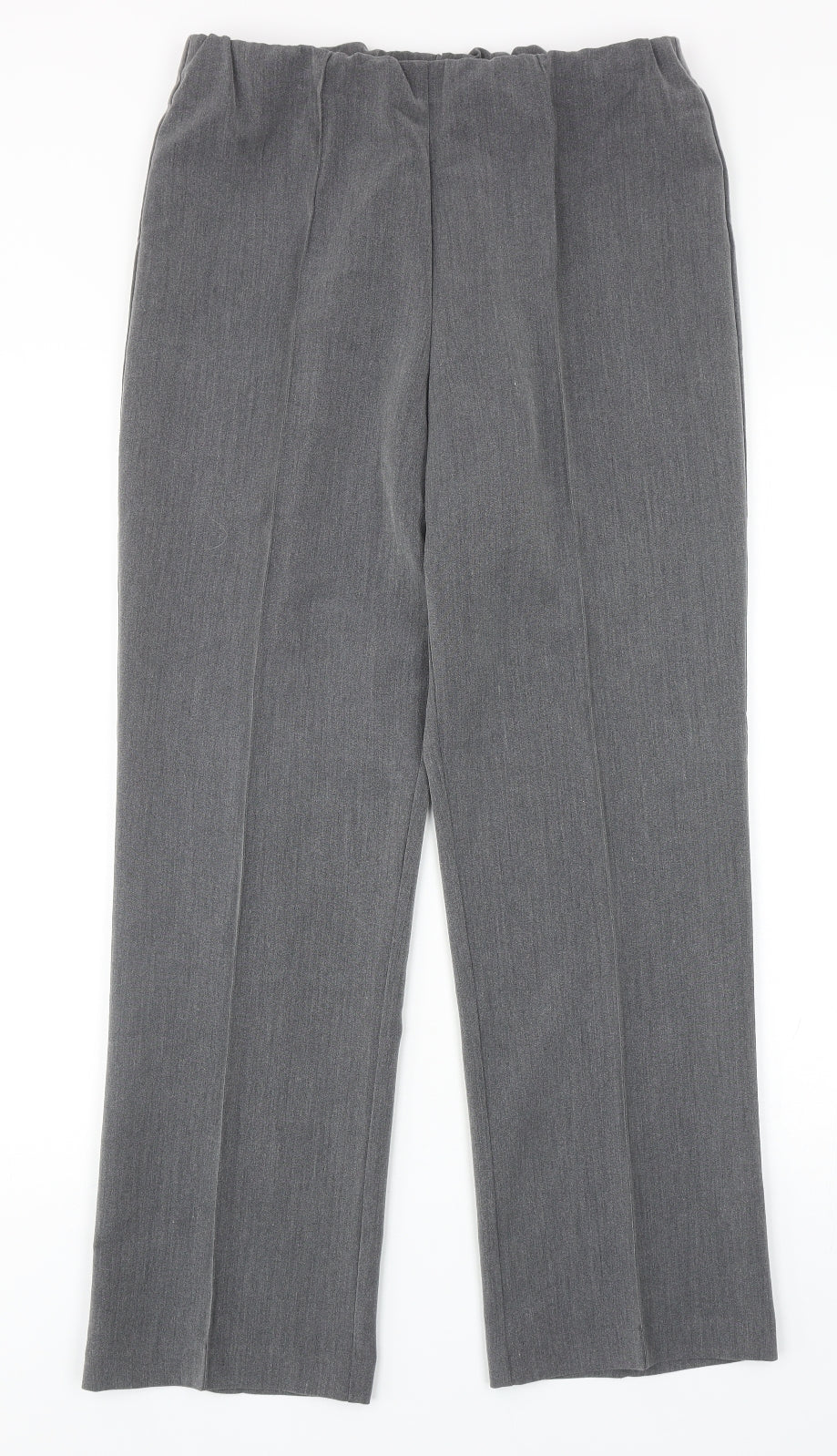 Womens UK Size 12 Classic Regular Fit Dress Pants Grey Trousers