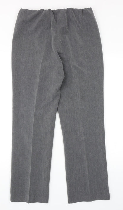 Womens UK Size 12 Classic Regular Fit Dress Pants Grey Trousers