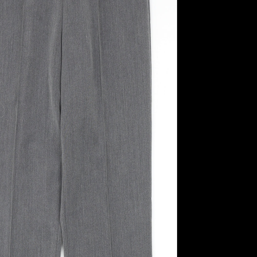 Womens UK Size 12 Classic Regular Fit Dress Pants Grey Trousers