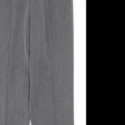 Womens UK Size 12 Classic Regular Fit Dress Pants Grey Trousers