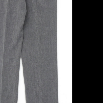 Womens UK Size 12 Classic Regular Fit Dress Pants Grey Trousers