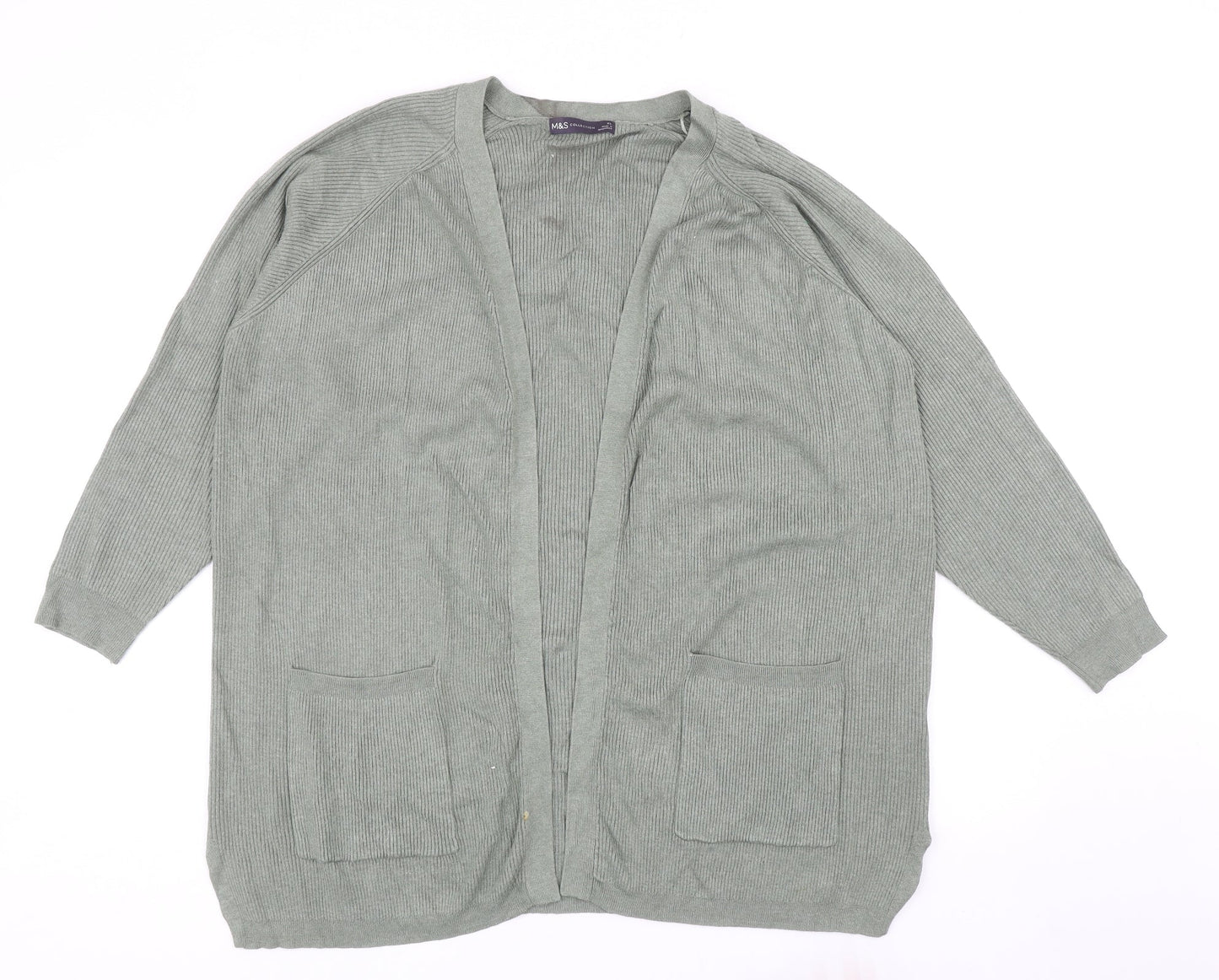 Womens UK Size XL Marks and Spencer Green Cardigan Jumper