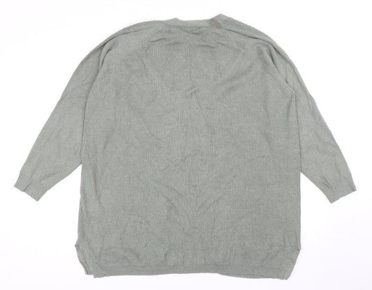 Womens UK Size XL Marks and Spencer Green Cardigan Jumper