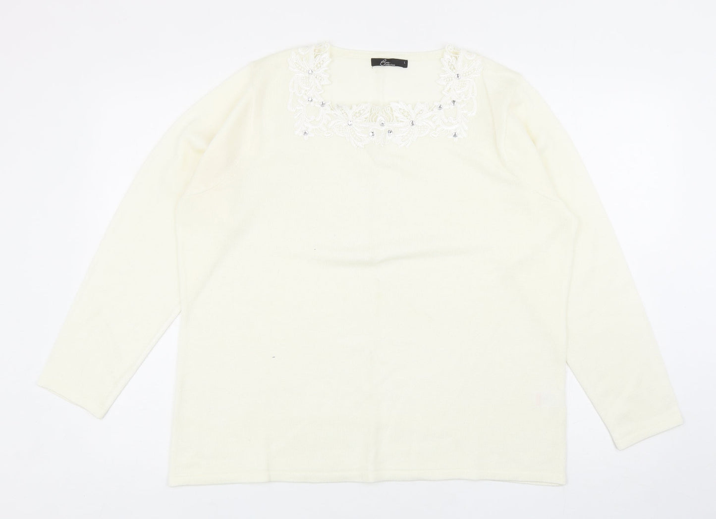 Womens UK Size L Bonmarché Ivory Pullover Jumper