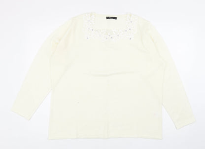Womens UK Size L Bonmarché Ivory Pullover Jumper