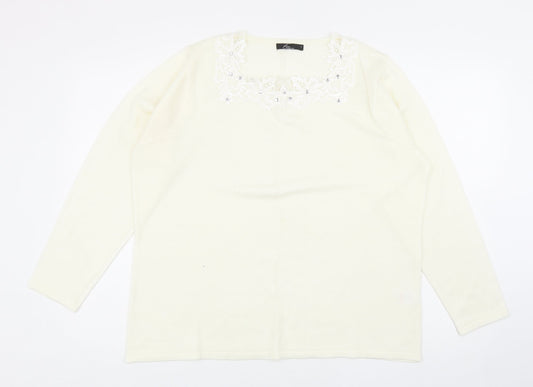 Womens UK Size L Bonmarché Ivory Pullover Jumper