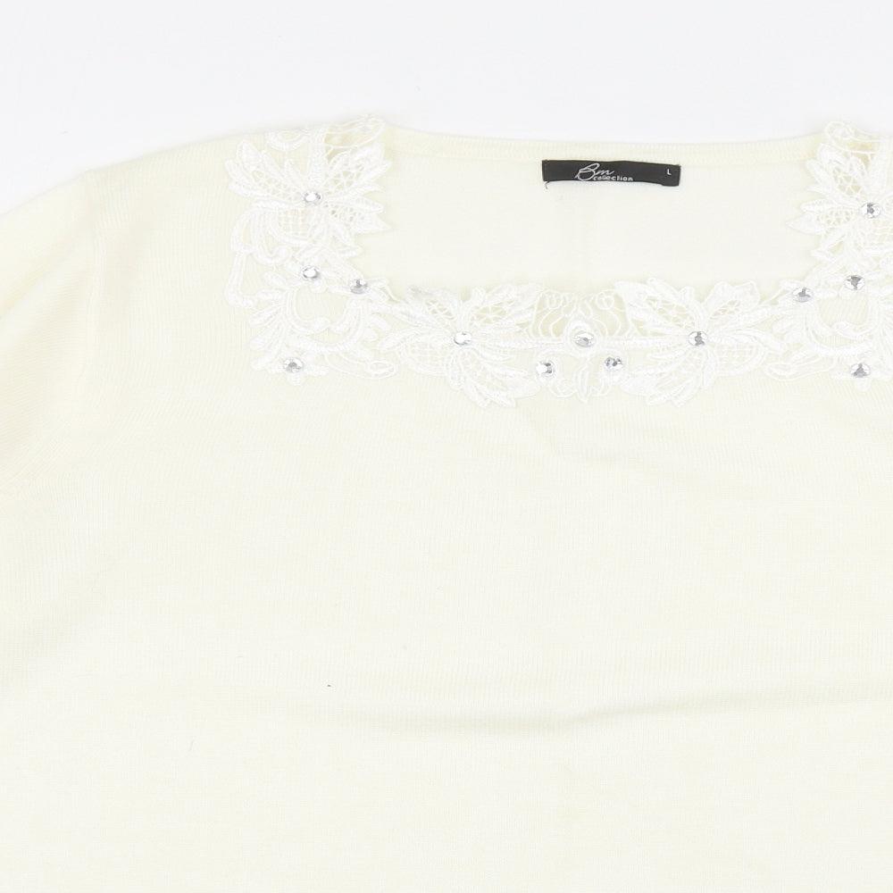 Womens UK Size L Bonmarché Ivory Pullover Jumper