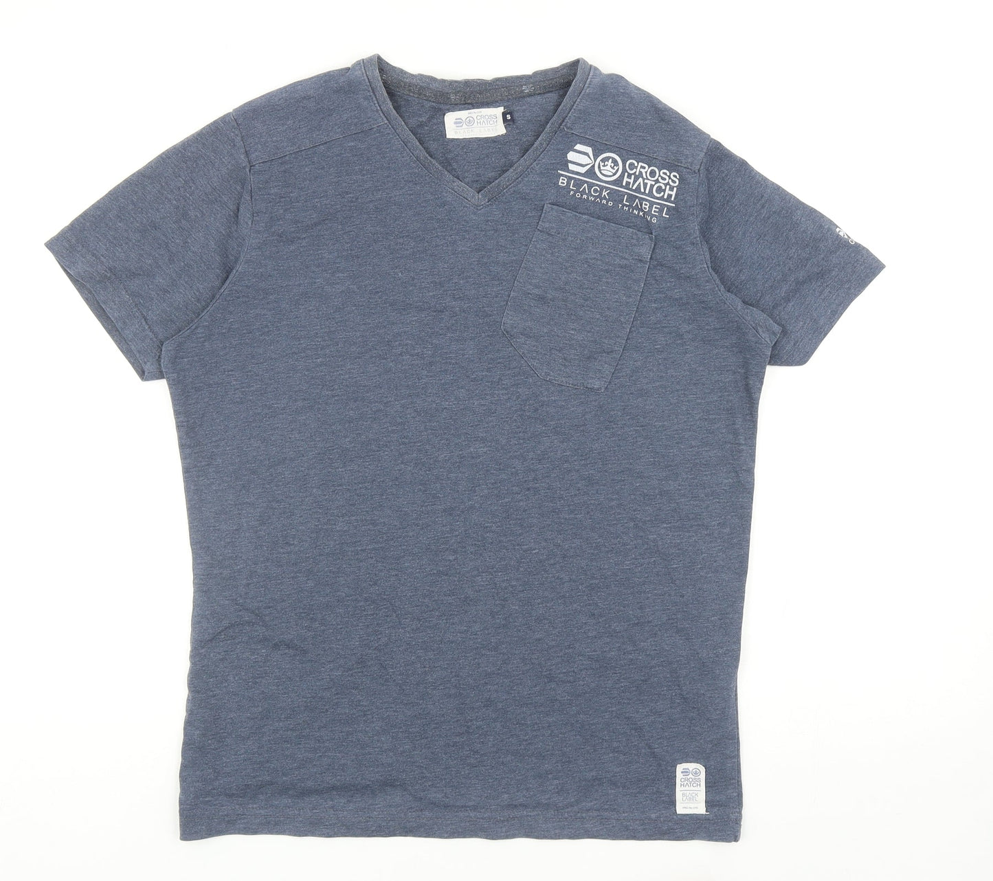 Mens UK Size S Crosshatch Blue  T-Shirt