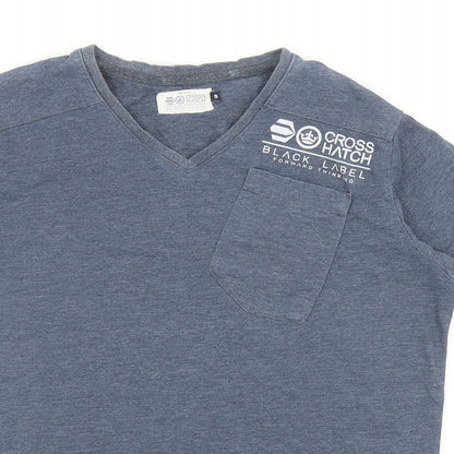 Mens UK Size S Crosshatch Blue  T-Shirt