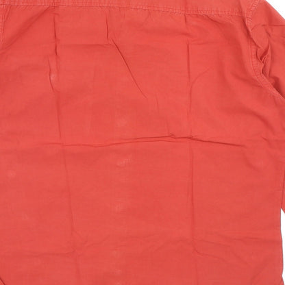 Allen Solly Mens Orange Cotton Button-Up Size 40 Collared Button