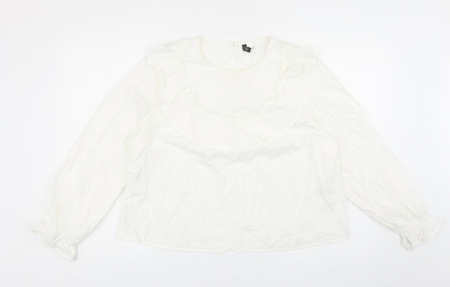 Womens UK Size L Divided by H&M White Basic Blouse