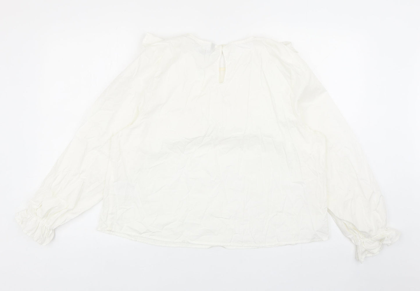 Womens UK Size L Divided by H&M White Basic Blouse