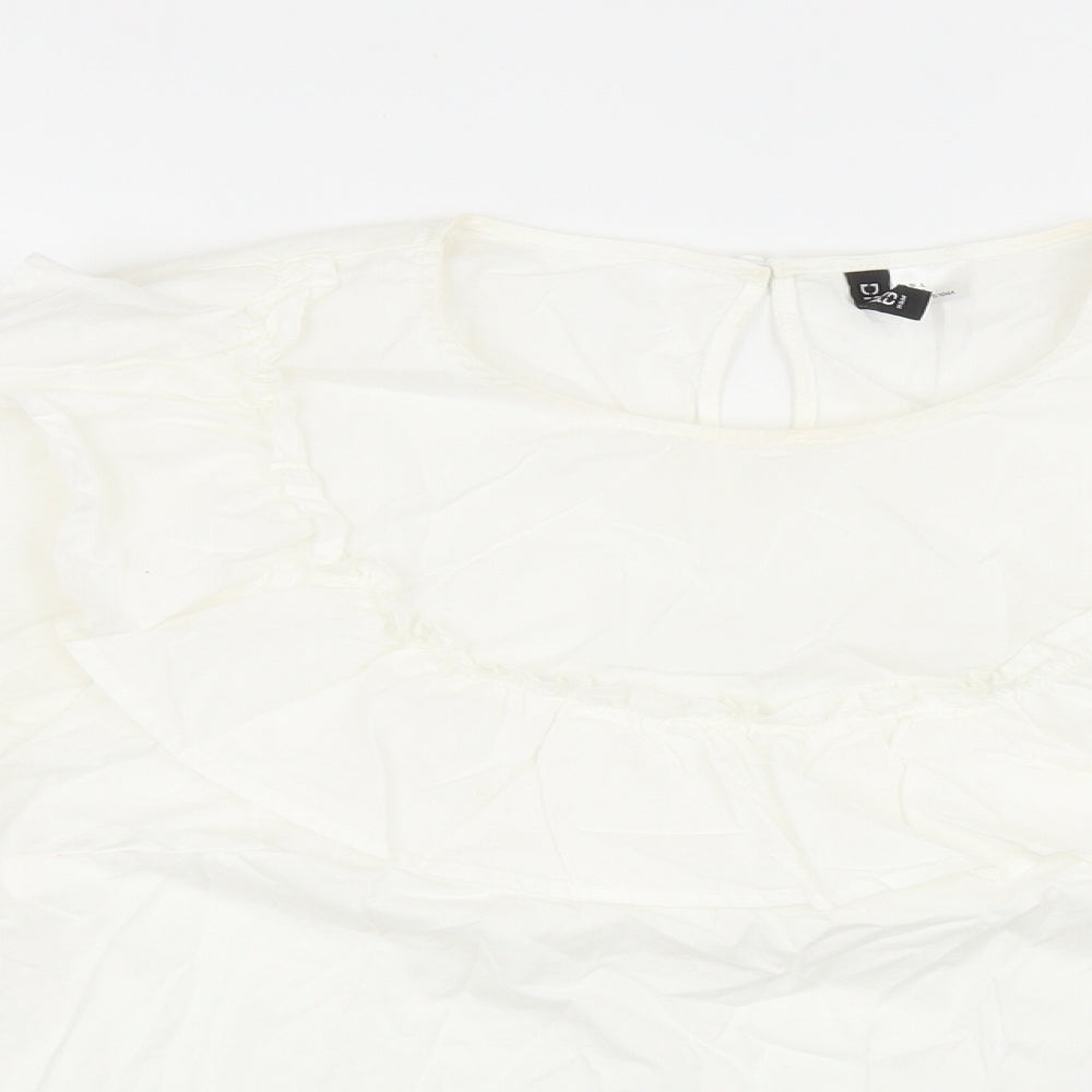 Womens UK Size L Divided by H&M White Basic Blouse