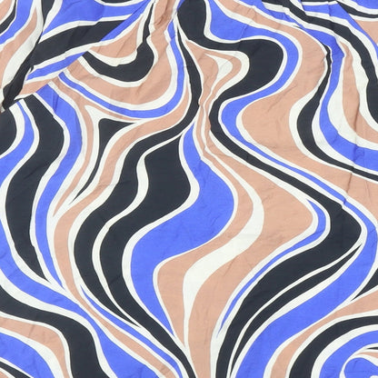 TU Womens Multicoloured Geometric Viscose Basic Blouse Size 10 Round Neck