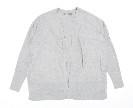 Nutmeg Womens Grey V-Neck Nylon Cardigan Jumper Size 8