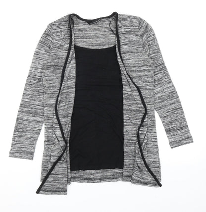 David Emanuel Womens Grey V-Neck Viscose Shrug Jumper Size 12