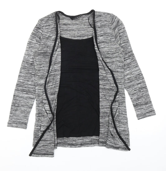 David Emanuel Womens Grey V-Neck Viscose Shrug Jumper Size 12