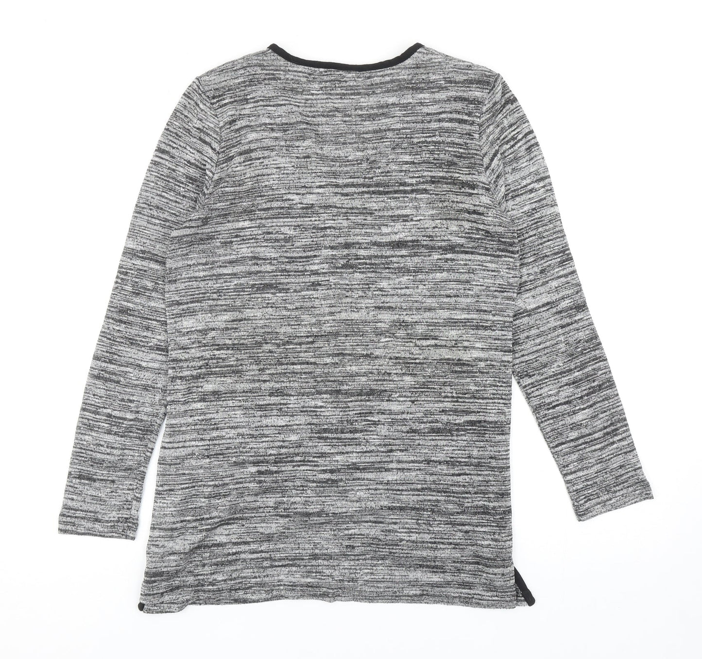 David Emanuel Womens Grey V-Neck Viscose Shrug Jumper Size 12