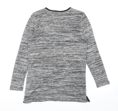 David Emanuel Womens Grey V-Neck Viscose Shrug Jumper Size 12