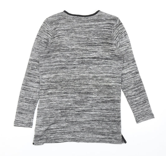 David Emanuel Womens Grey V-Neck Viscose Shrug Jumper Size 12