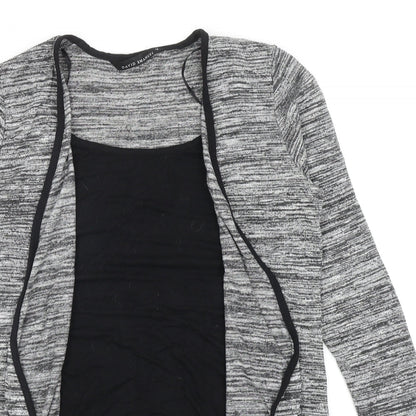 David Emanuel Womens Grey V-Neck Viscose Shrug Jumper Size 12