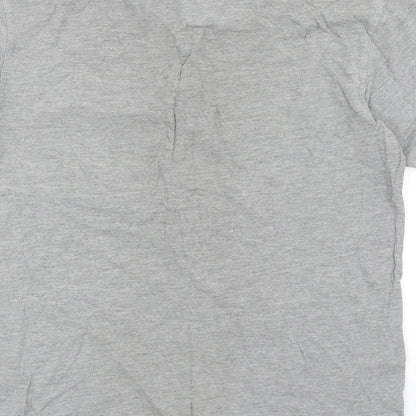 Soul Star Mens Grey Cotton Polo Size L Collared Button