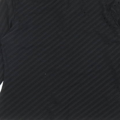 AMARANTO Womens Black Geometric Polyester Basic Button-Up Size 12 V-Neck