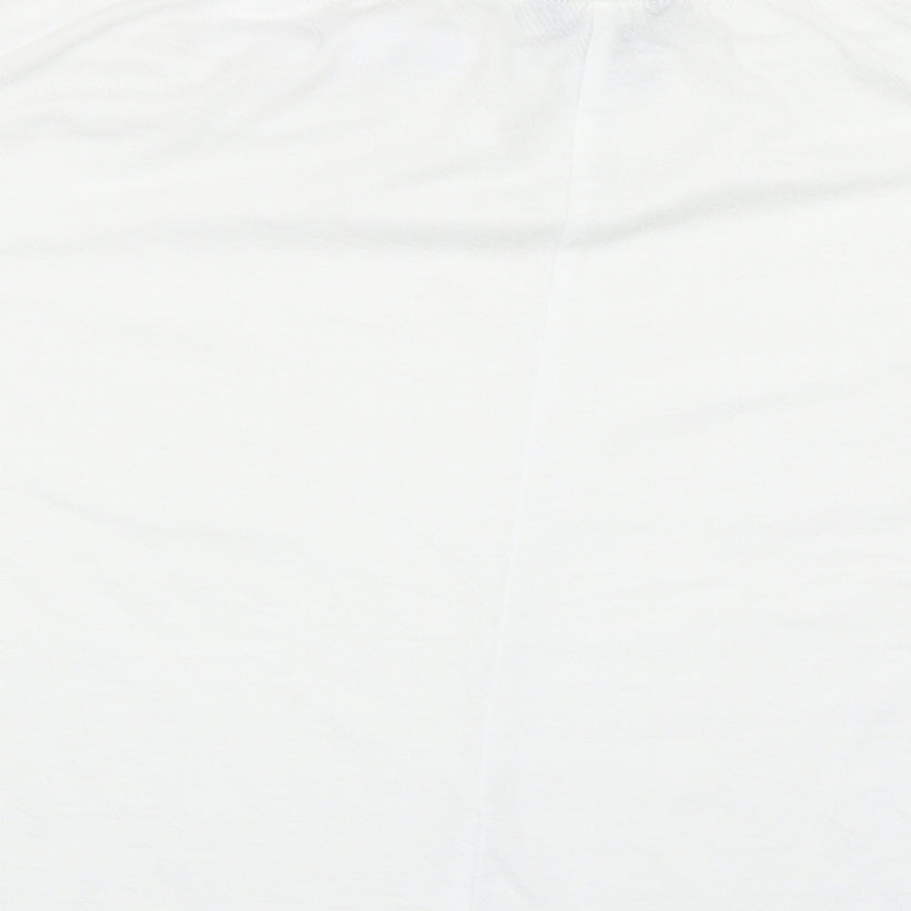Womens UK Size 10 Peacocks White Cropped T-Shirt
