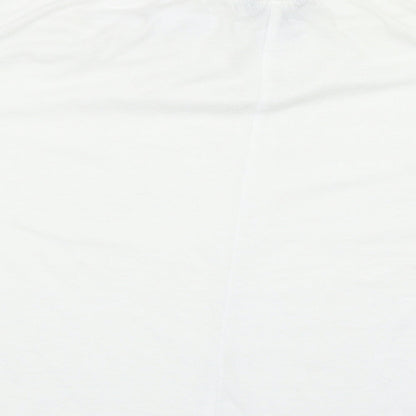 Womens UK Size 10 Peacocks White Cropped T-Shirt