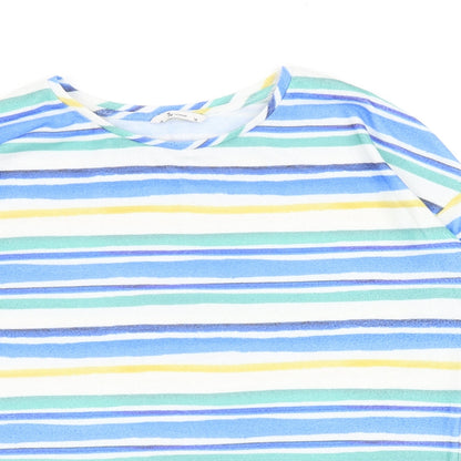 TU Womens Multicoloured Round Neck Striped Polyester Pullover Jumper Size 14