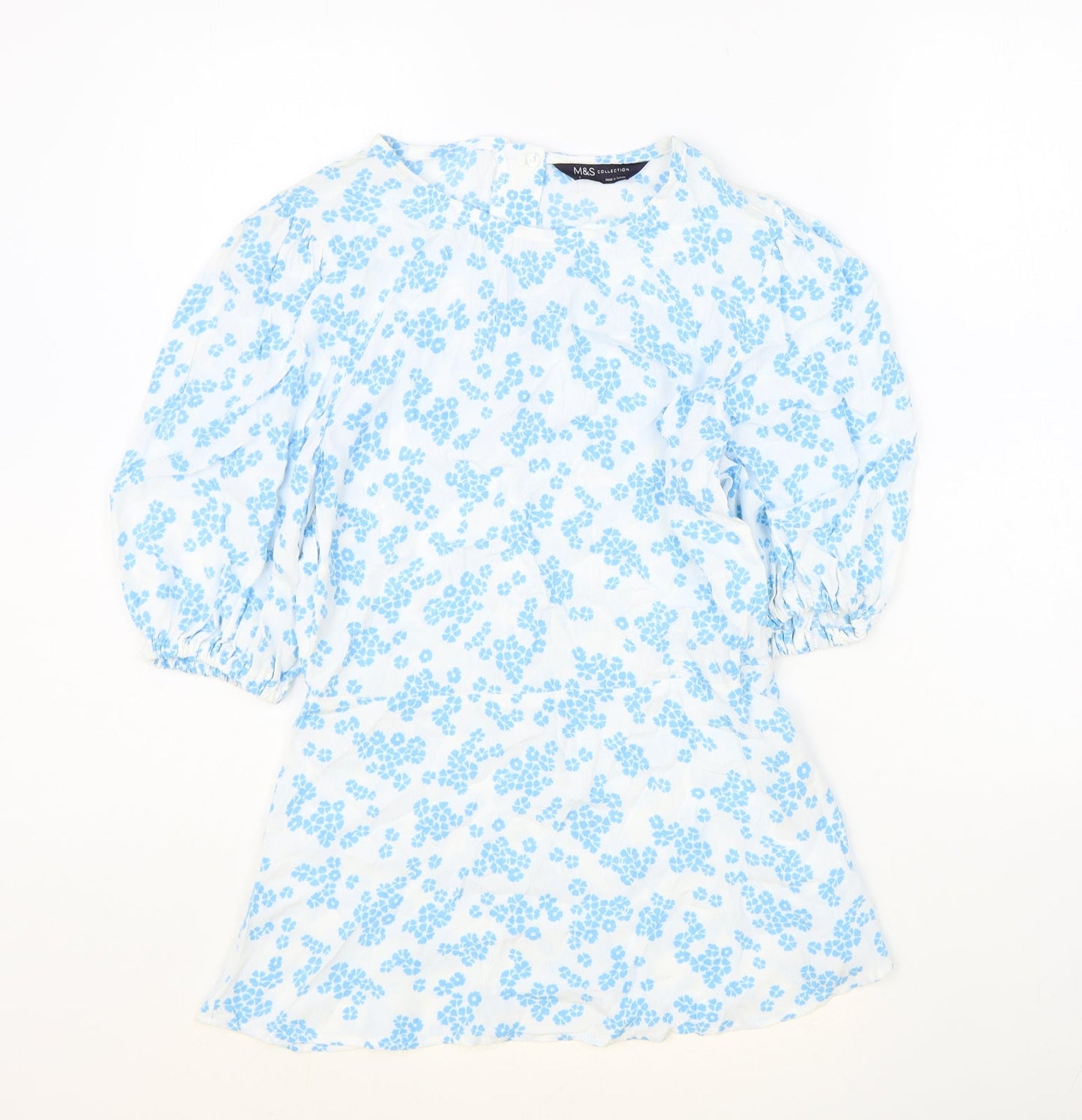 Womens UK Size 8 Marks and Spencer Blue Basic Blouse