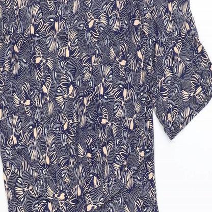 Warehouse Womens Multicoloured Geometric Viscose A-Line Size 6 Round Neck Pullover - Bird Pattern