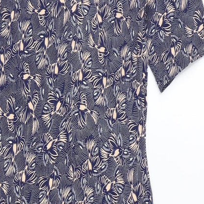 Warehouse Womens Multicoloured Geometric Viscose A-Line Size 6 Round Neck Pullover - Bird Pattern