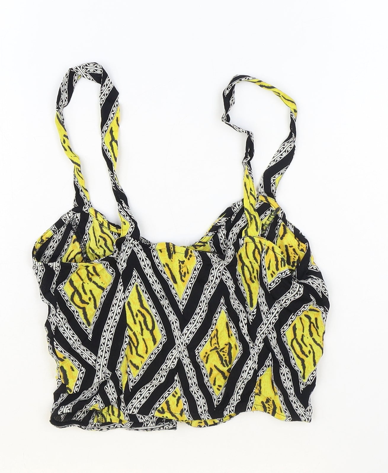 Womens UK Size 8 Topshop Multicoloured Cropped Tank