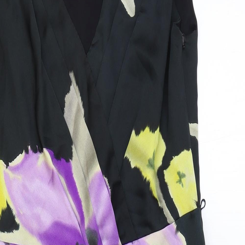 Coast Womens Multicoloured Polyester Sheath Size 12 V-Neck Zip