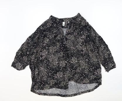 Womens UK Size 8 And/Or Black Basic Blouse