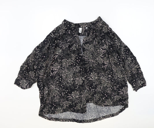 Womens UK Size 8 And/Or Black Basic Blouse