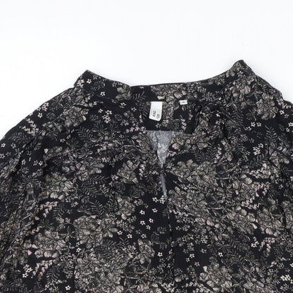 Womens UK Size 8 And/Or Black Basic Blouse