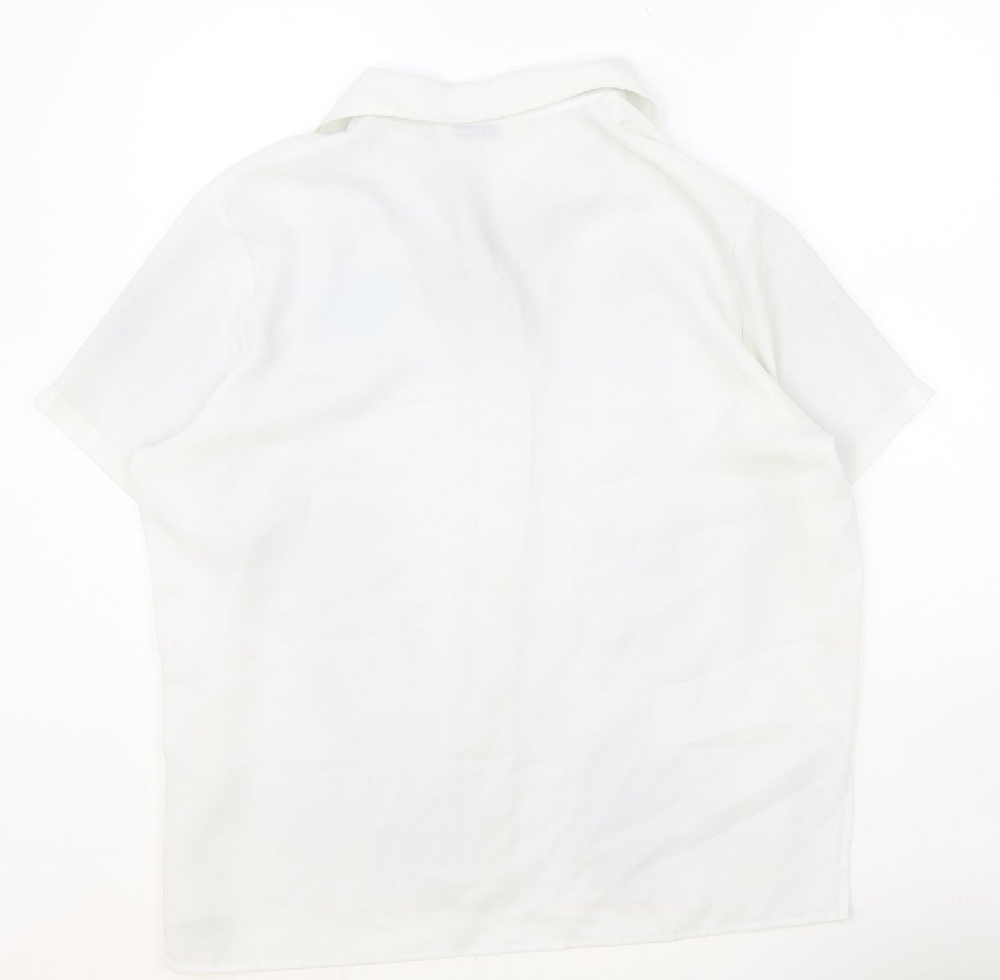 Isabell Womens Ivory Polyester Basic Button-Up Size 18 Collared