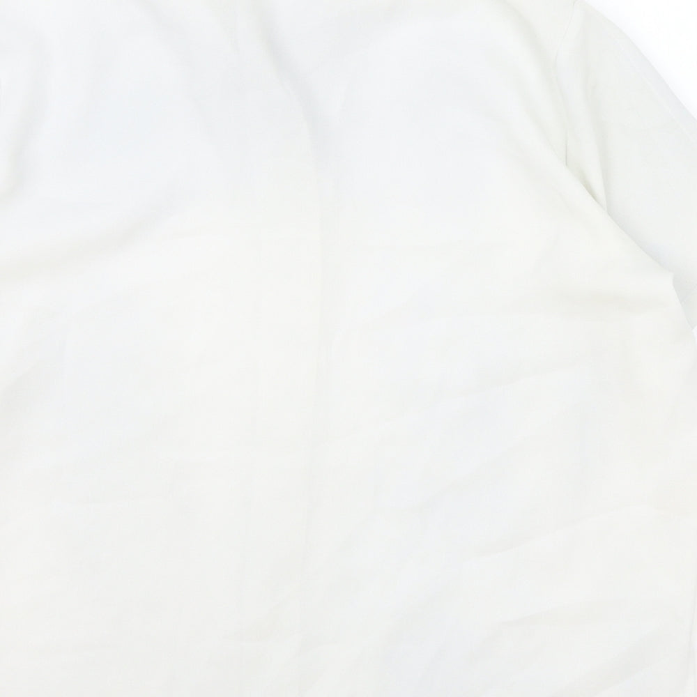 Isabell Womens Ivory Polyester Basic Button-Up Size 18 Collared