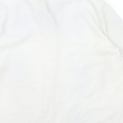 Isabell Womens Ivory Polyester Basic Button-Up Size 18 Collared